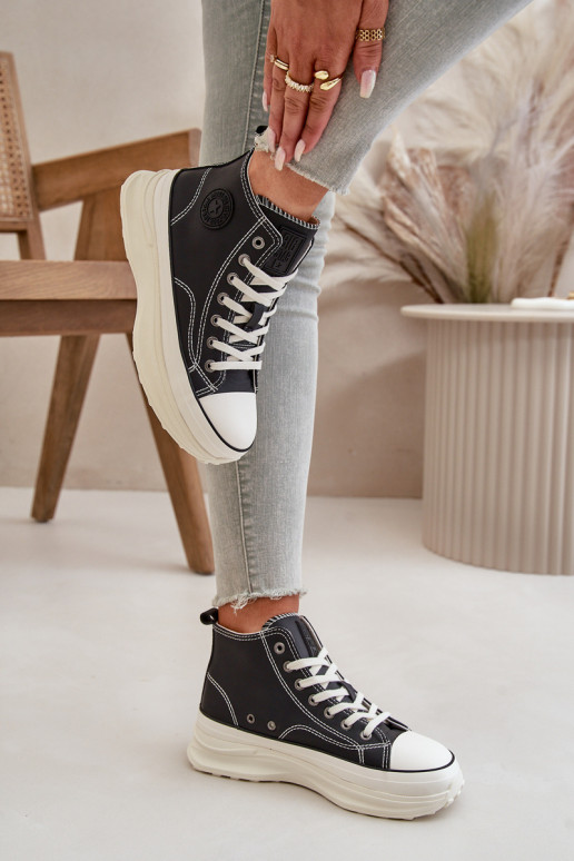 Sapatos de lazer com uma plataforma Eko Pele Big Star OO274063 cor preta Sapatos de lazer com uma plataforma Eko Pele Big Star OO274063 cor preta