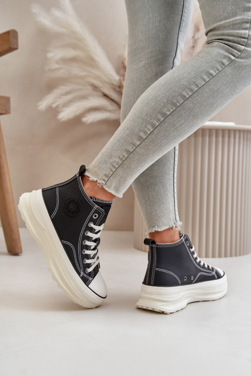 Sapatos de lazer com uma plataforma Eko Pele Big Star OO274063 cor preta Sapatos de lazer com uma plataforma Eko Pele Big Star OO274063 cor preta