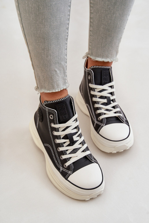 Sapatos de lazer com uma plataforma Eko Pele Big Star OO274063 cor preta Sapatos de lazer com uma plataforma Eko Pele Big Star OO274063 cor preta