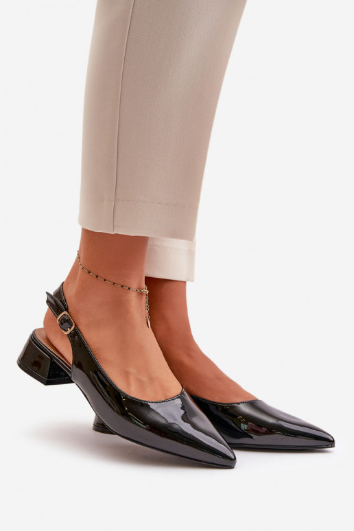 Bailarinas lacadas De salto baixo Z Noskami com nariz pontudo cor preta Anarinne Bailarinas lacadas De salto baixo Z Noskami com nariz pontudo cor preta Anarinne