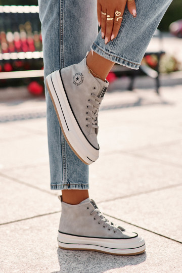 Sapatos casuais acolchoados com plataforma em couro sintético Big Star OO274069 na cor azul