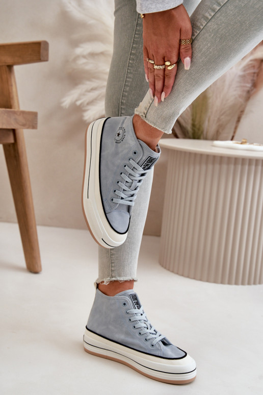 aquecimento Sapatos de lazer com uma plataforma Eko Pele Big Star OO274069 cor azul aquecimento Sapatos de lazer com uma plataforma Eko Pele Big Star OO274069 cor azul