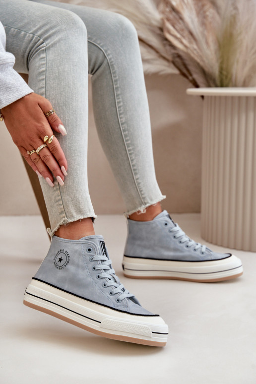 aquecimento Sapatos de lazer com uma plataforma Eko Pele Big Star OO274069 cor azul aquecimento Sapatos de lazer com uma plataforma Eko Pele Big Star OO274069 cor azul