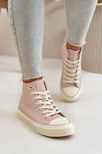 Sapatos de lazer aquecimento de couro ecológico cor rosa Big Star OO274933
