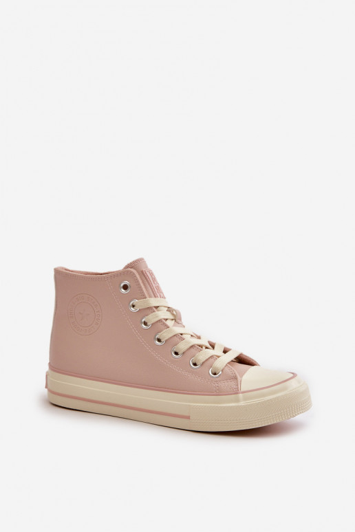 Sapatos de lazer aquecimento de couro ecológico cor rosa Big Star OO274933 Sapatos de lazer aquecimento de couro ecológico cor rosa Big Star OO274933
