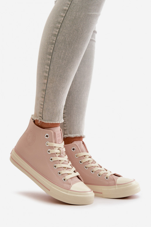 Sapatos de lazer aquecimento de couro ecológico cor rosa Big Star OO274933 Sapatos de lazer aquecimento de couro ecológico cor rosa Big Star OO274933