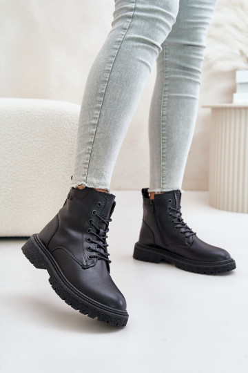 botins de trabalho aquecidos femininos OO274A126 cor preta