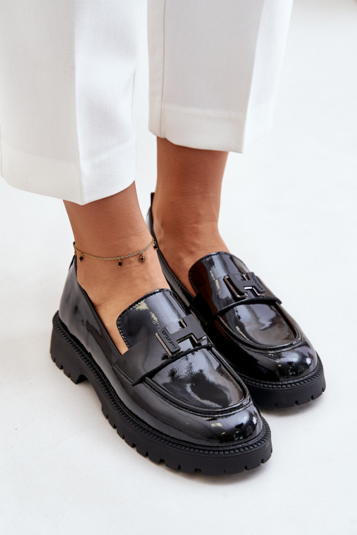 mocassins femininos com efeito verniz Vinceza 62187 cor preta mocassins femininos com efeito verniz Vinceza 62187 cor preta