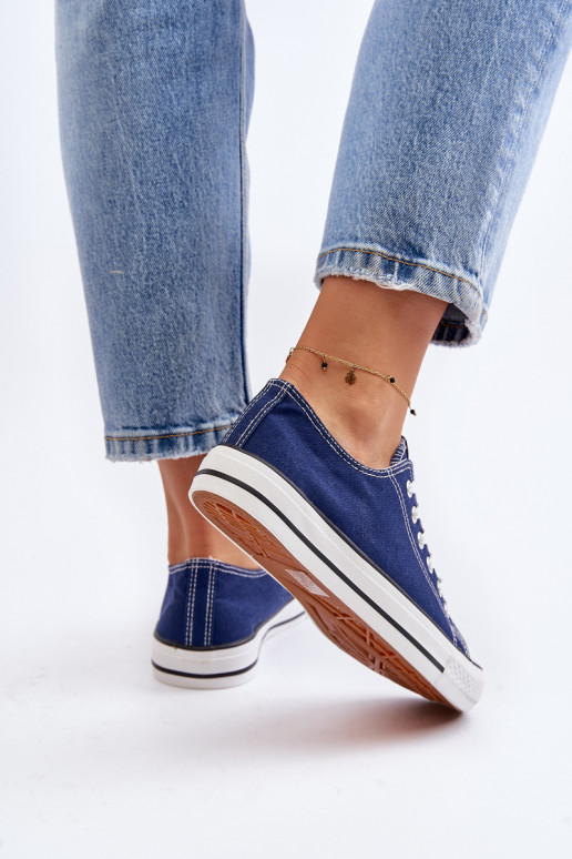 Sapatos de lazer modelo clássico feminino na cor azul escuro Ecoma