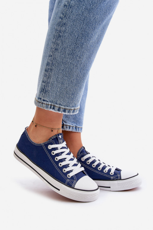 Sapatos de lazer modelo clássico feminino na cor azul escuro Ecoma