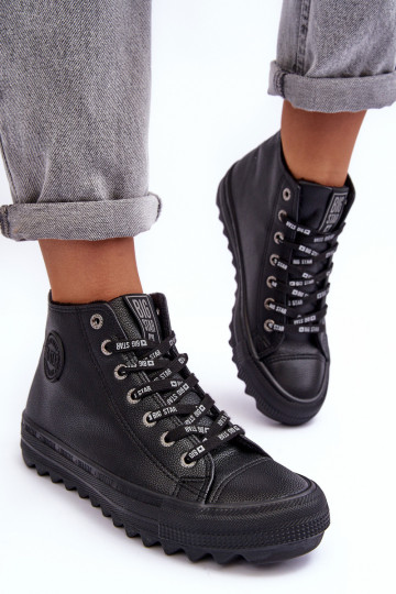 Sapatos de lazer Big Star Alto aquecimento cor preta EE274110