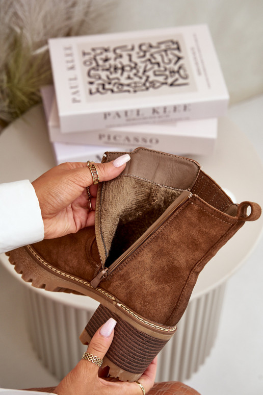 Botas femininas Z de camurça ecológicau aquecimento cor marrom Nevitas Botas femininas Z de camurça ecológicau aquecimento cor marrom Nevitas