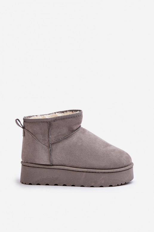 Botas de neve Feminino com uma plataforma aquecimento com pelo por dentro cor cinza Xamella Botas de neve Feminino com uma plataforma aquecimento com pelo por dentro cor cinza Xamella