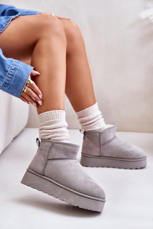 Botas de neve Feminino com uma plataforma aquecimento com pelo por dentro cor cinza Xamella Botas de neve Feminino com uma plataforma aquecimento com pelo por dentro cor cinza Xamella