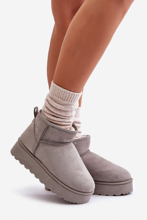 Botas de neve Feminino com uma plataforma aquecimento com pelo por dentro cor cinza Xamella Botas de neve Feminino com uma plataforma aquecimento com pelo por dentro cor cinza Xamella