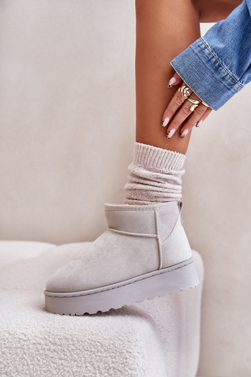 Botas de neve Feminino com uma plataforma aquecimento com pelo por dentro cor cinza Xamella Botas de neve Feminino com uma plataforma aquecimento com pelo por dentro cor cinza Xamella