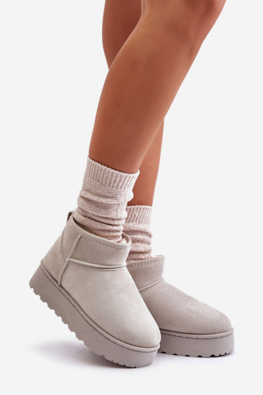 Botas de neve Feminino com uma plataforma aquecimento com pelo por dentro cor cinza Xamella Botas de neve Feminino com uma plataforma aquecimento com pelo por dentro cor cinza Xamella
