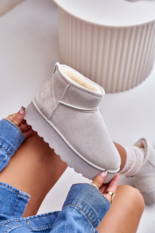 Botas de neve Feminino com uma plataforma aquecimento com pelo por dentro cor cinza Xamella Botas de neve Feminino com uma plataforma aquecimento com pelo por dentro cor cinza Xamella