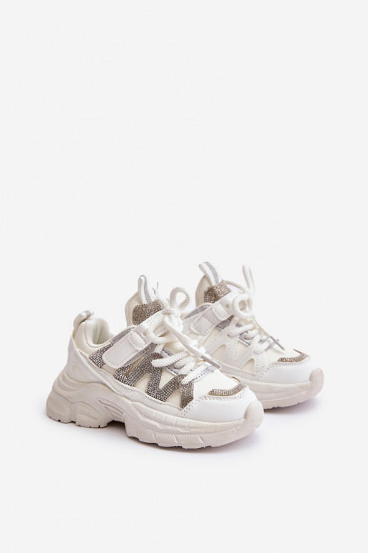 À modalo de tênis Infantil com olhos brilhantes cor branca Rianalla À modalo de tênis Infantil com olhos brilhantes cor branca Rianalla