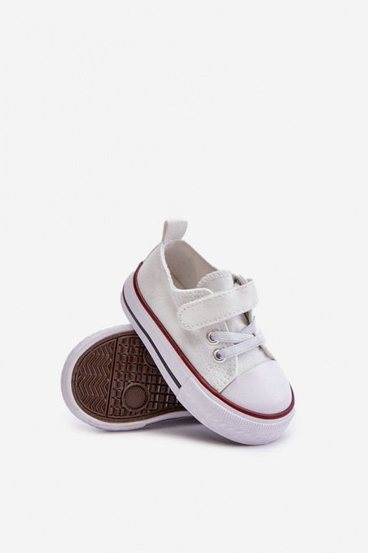sapatos casuais Infantil  com fixadores adesivos cor branca Daloma sapatos casuais Infantil  com fixadores adesivos cor branca Daloma