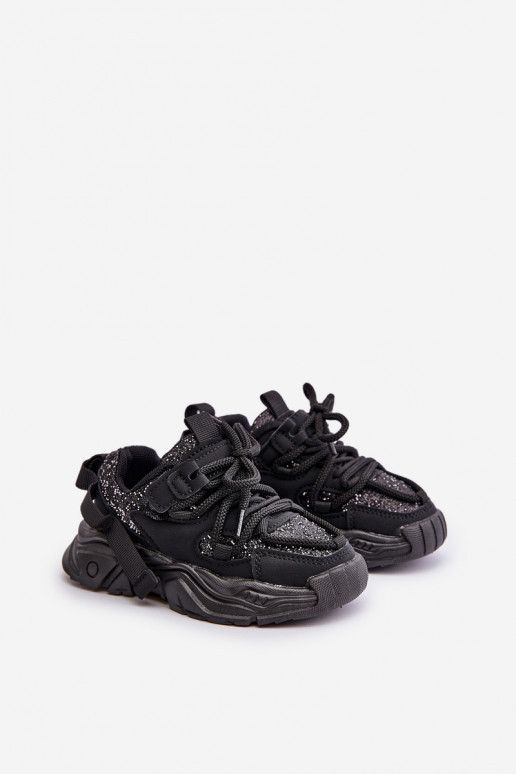 À modalo de tênis Infantil Ozdobione Cekinami cor preta Liatoma À modalo de tênis Infantil Ozdobione Cekinami cor preta Liatoma