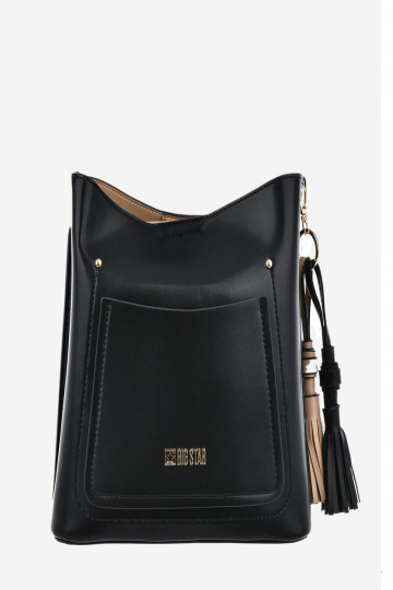 Uma bolsa pequena de couro ecológico Big Star OO574139 preto