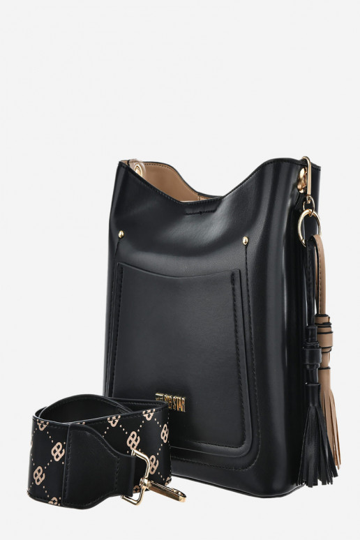 Uma bolsa pequena de couro ecológico Big Star OO574139 preto Uma bolsa pequena de couro ecológico Big Star OO574139 preto