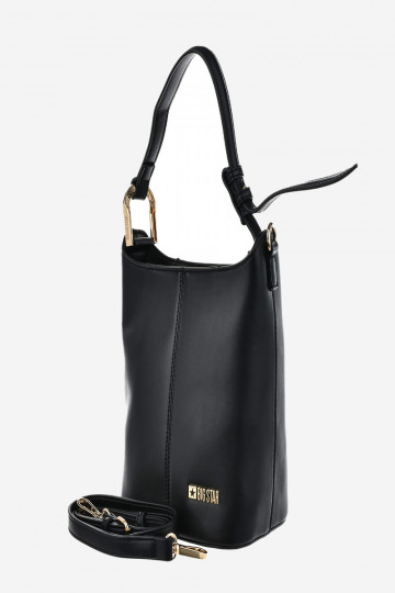 Bolsa pequena feminina em couro ecológico Big Star OO574133 preta 2