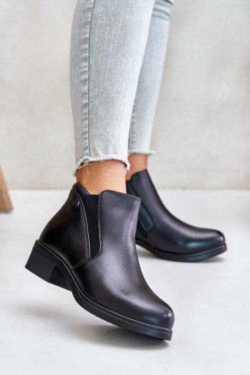 Botas com parte superior baixa aquecida com pele por dentro Vinceza 85150 preta