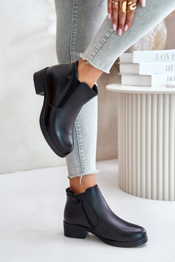 Botas com parte superior baixa aquecida com pele por dentro Vinceza 85150 preta 2