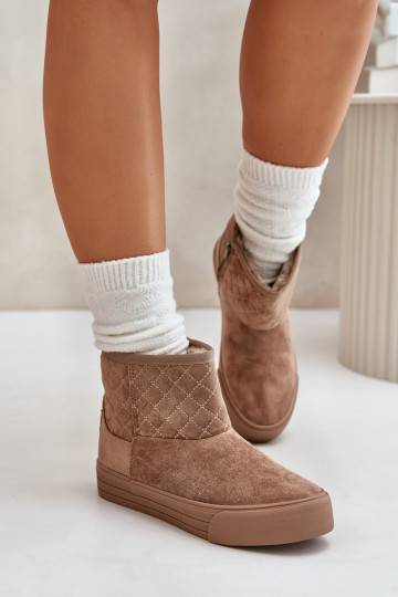 Botas botas de neve aquecidas com pele por dentro Big Star OO274A524 bege