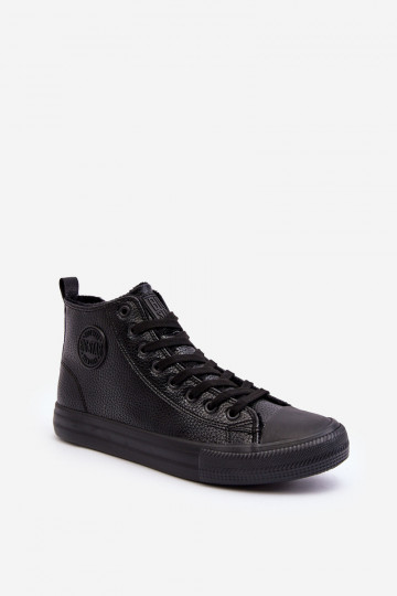 Sapatos casuais isolados para homem com fecho de correr em preto Big Star MM174012