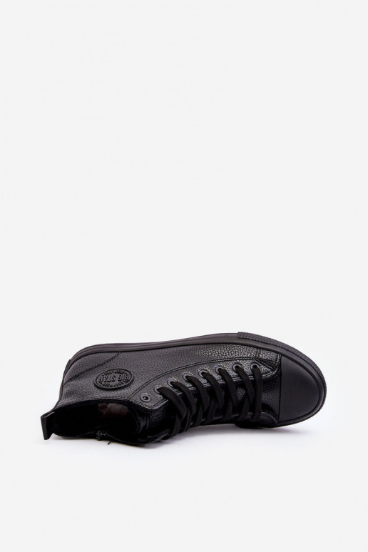 aquecimento para homens sapatos casuais com zíperes cor preta Big Star MM174012