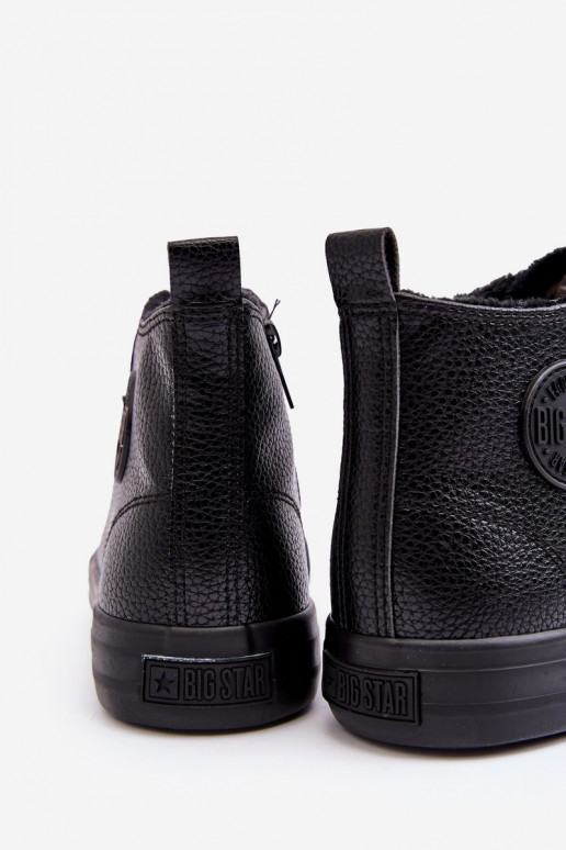 aquecimento para homens sapatos casuais com zíperes cor preta Big Star MM174012