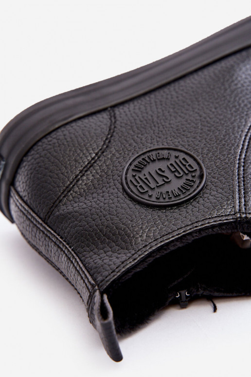 aquecimento para homens sapatos casuais com zíperes cor preta Big Star MM174012