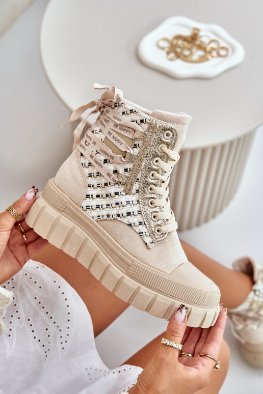 sapatos de lazer com sola Feminino com uma plataforma cor de marfim Kernia sapatos de lazer com sola Feminino com uma plataforma cor de marfim Kernia
