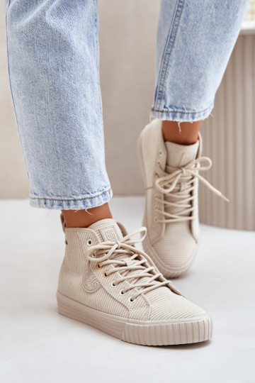 Sapatos de lazer em veludo com isolamento Big Star OO274771 Hi-Poly System bege