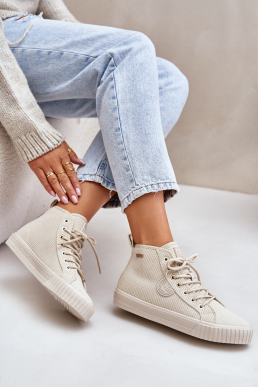 aquecimento Veludo Sapatos de lazer Big Star OO274771 Hi-Poly System bege