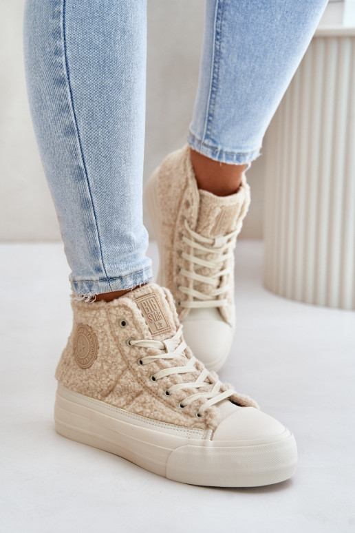 aquecimento Sapatos de lazer com um casaco de pele Typu Baranek Big Star OO274A444 bege