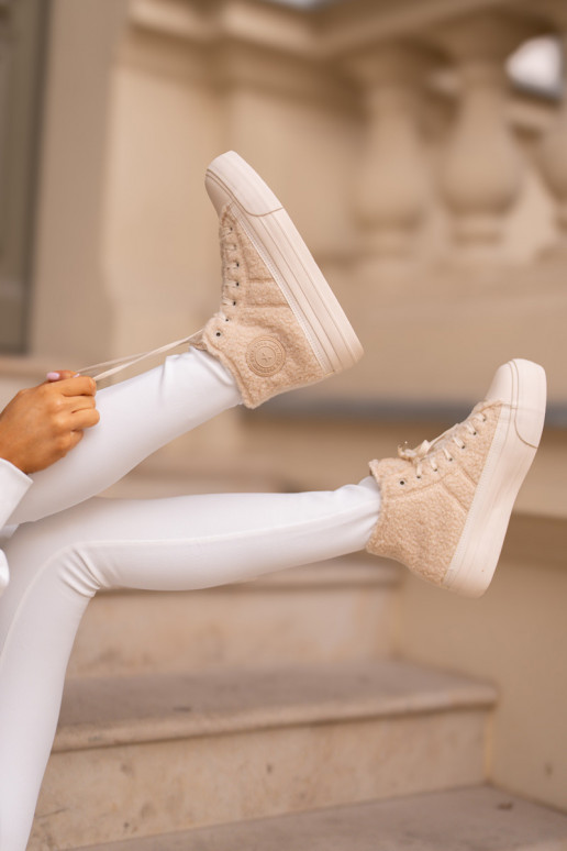 aquecimento Sapatos de lazer com um casaco de pele Typu Baranek Big Star OO274A444 bege