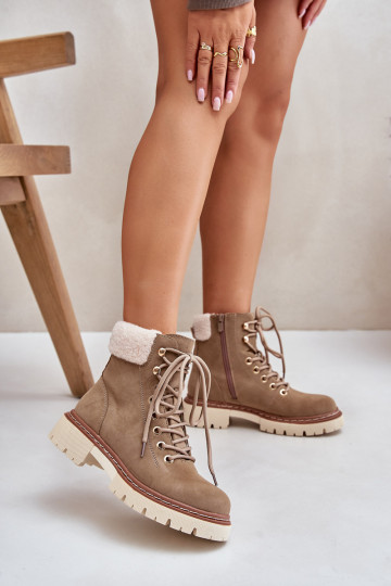 aquecimento sapato Botas femininas Casal o castelo cor cáqui Ferelia 2