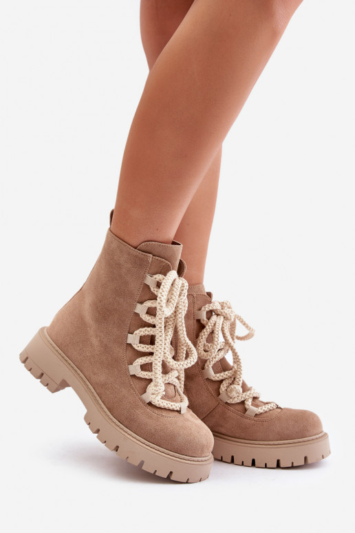 aquecimento Botas Z de camurça ecológicau Casal o castelo bege Caellita