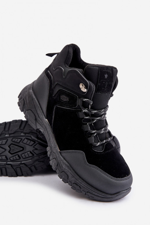 Botas de caminhada aquecidas para homens com atacadores cor preta Zerista Botas de caminhada aquecidas para homens com atacadores cor preta Zerista