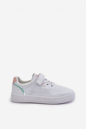 Sapatos casuais para crianças com fechos adesivos em pele ecológica Big Star OO374005 branco 2