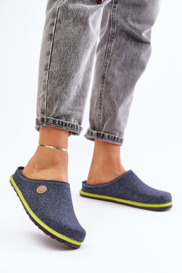 Sapatos Homemade Chinelos de senhora Inblu CS000039 azul marinho 2