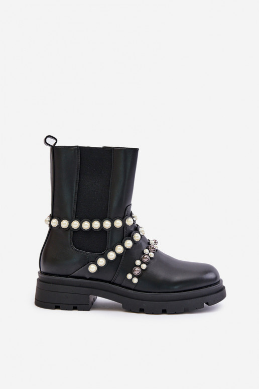 botas elegantes Feminino com alças cor preta Sintitia