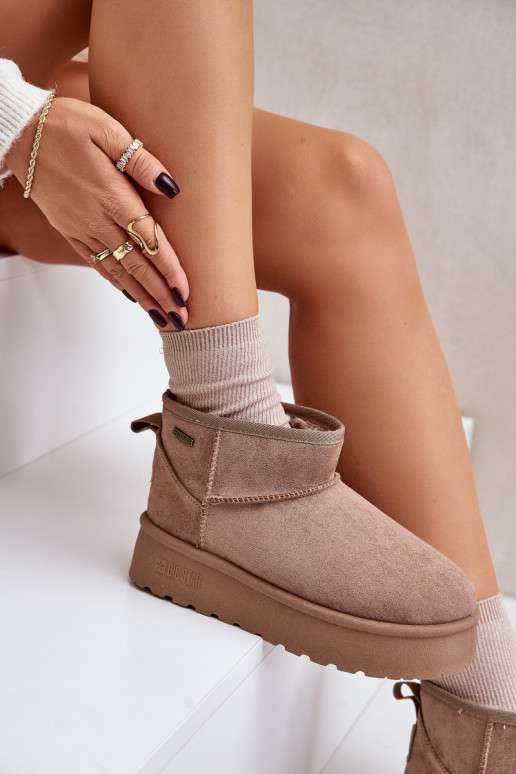 Baixo Botas de neve com uma plataforma Big Star OO274A100 bege Baixo Botas de neve com uma plataforma Big Star OO274A100 bege