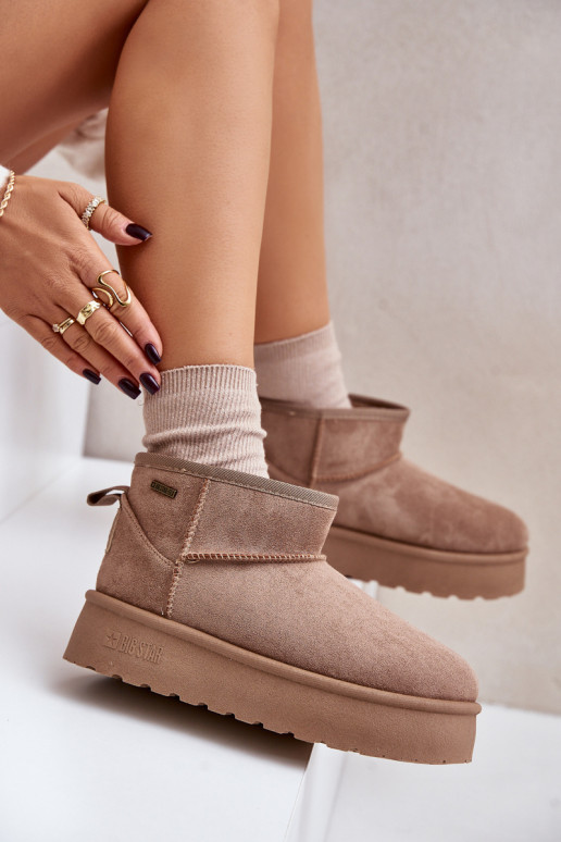 Baixo Botas de neve com uma plataforma Big Star OO274A100 bege Baixo Botas de neve com uma plataforma Big Star OO274A100 bege