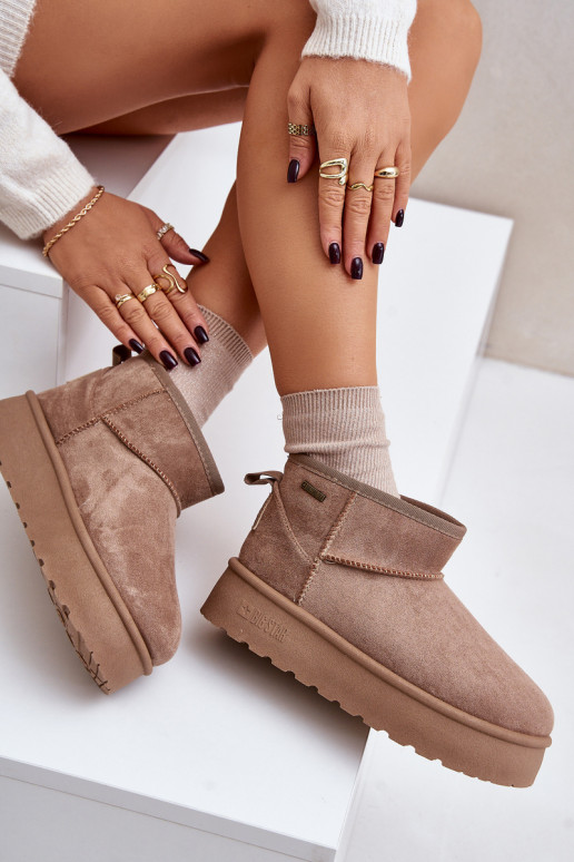 Baixo Botas de neve com uma plataforma Big Star OO274A100 bege Baixo Botas de neve com uma plataforma Big Star OO274A100 bege