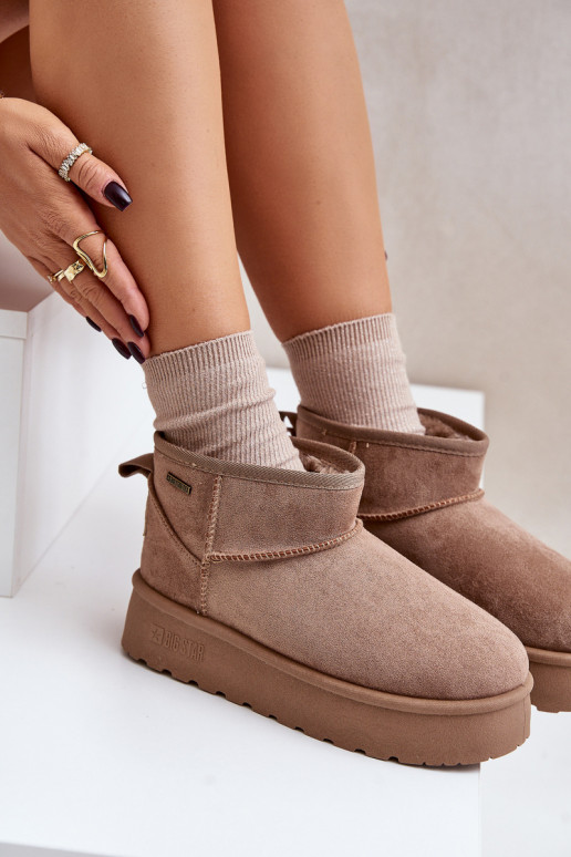 Baixo Botas de neve com uma plataforma Big Star OO274A100 bege Baixo Botas de neve com uma plataforma Big Star OO274A100 bege